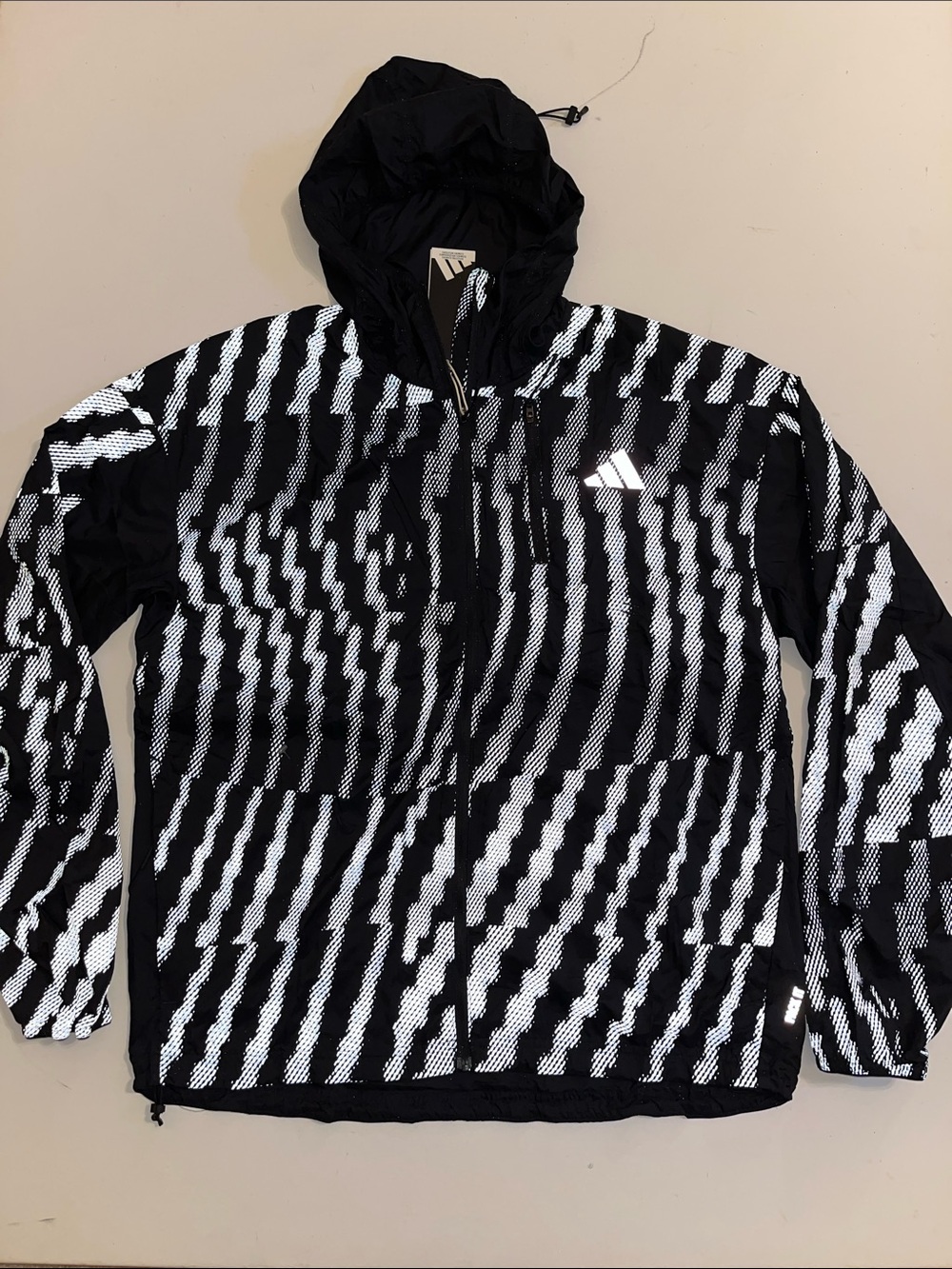Adidas High Visibility Running Jacket Mens M Reflective black JZ4075 NWT $150